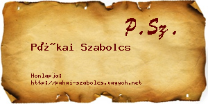 Pákai Szabolcs névjegykártya